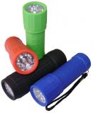 9 LED pogumovaná svítilna